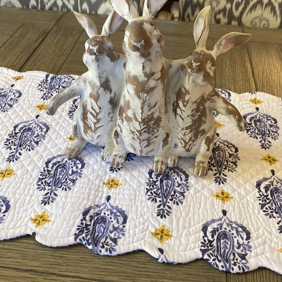 Blue paisley table runner, reversible - Picture 5 of 5